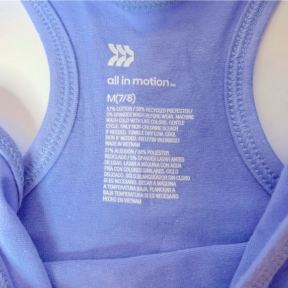 Girls All In Motion Racerback Athletic Tank Blue Size M (7/8) NEW! - Picture 3 of 9